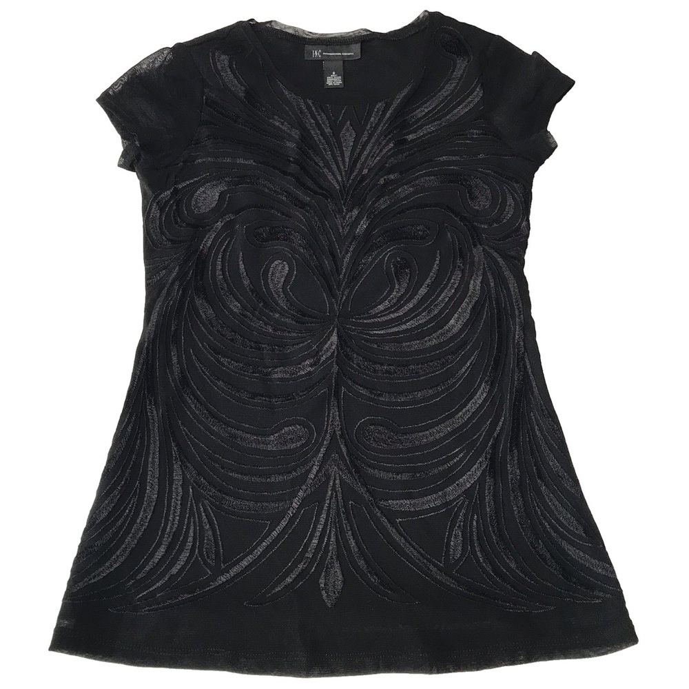INC International Concepts Black Textured Dress
